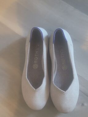 Rothy's The Flat Women's Slip-on Ballet Knit Shoes Size 9 Light Grey